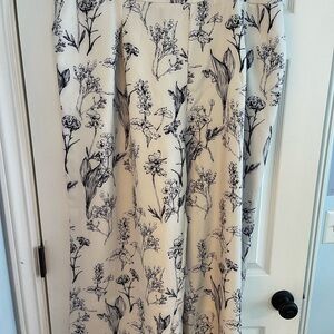 Floral Print Wide Leg Pants